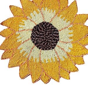 Sunflower Beaded Placemat Hand Embellished Boho Floral Spring Garden Party Kohls